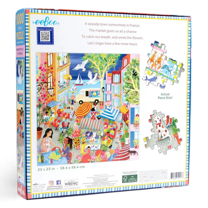 Marketplace in France 1000 Piece Jigsaw Puzzle eeBoo - for just $26.99! 