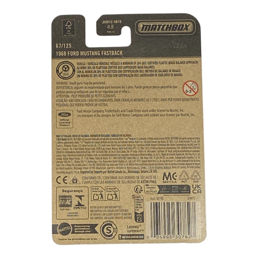 Matchbox 1968 Ford Mustang Fastback - 2025 Matchbox Series 67/125 - for just $1.79! 