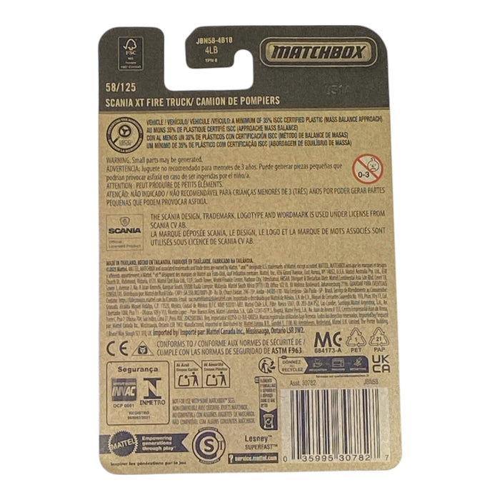 Matchbox Scania XT Fire Truck - 2025 Matchbox Series 58/125 - for just $1.99! 