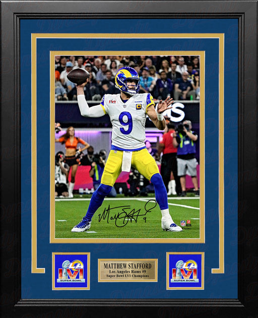 Matthew Stafford Super Bowl LVI Action Los Angeles Rams Autographed 8" x 10" Framed Football Photo - for just $299.99! 
