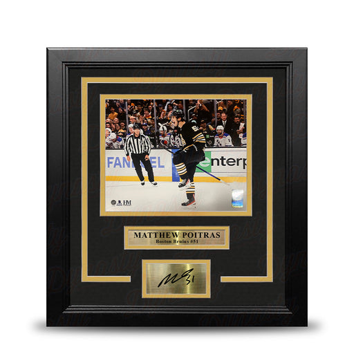 Matthew Poitras Celebration Boston Bruins 11" x 14" Framed Hockey Photo with Engraved Autograph - for just $99.99! 