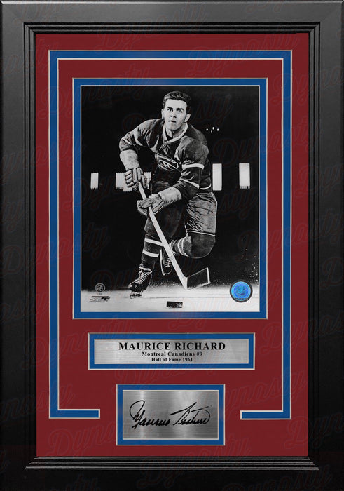 Maurice Richard Montreal Canadiens 8" x 10" Framed Classic Hockey Photo with Engraved Autograph - for just $79.99! 