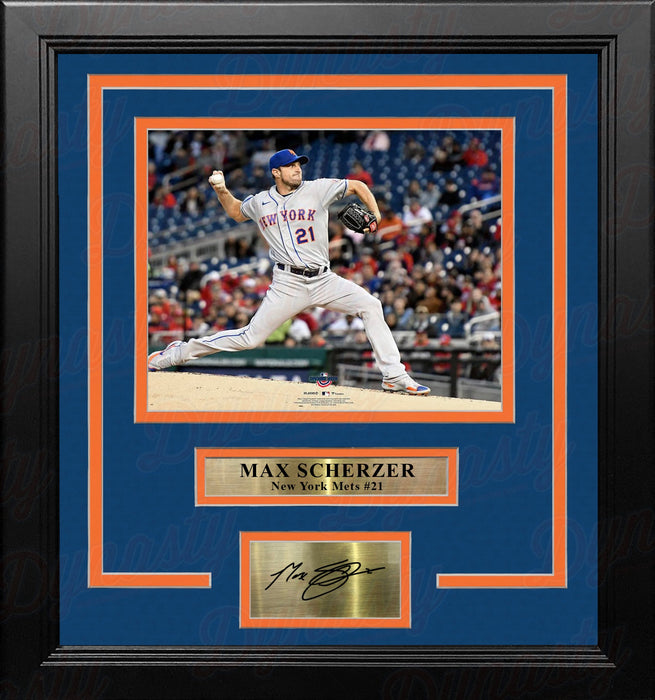 Max Scherzer in Action New York Mets 8" x 10" Framed Baseball Photo with Engraved Autograph - for just $29! 
