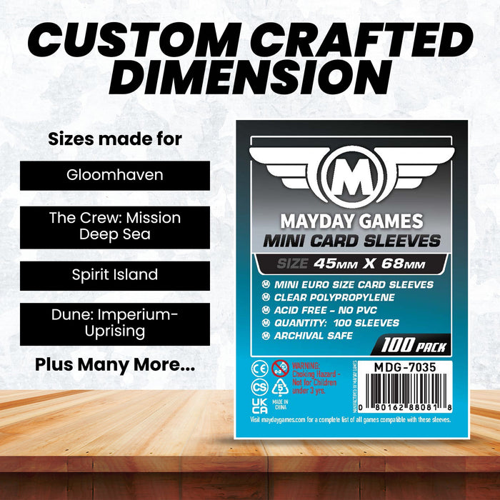 Mini Euro Card Sleeves (45x68mm) Standard 7035 or Premium 7080 - for just $2! 