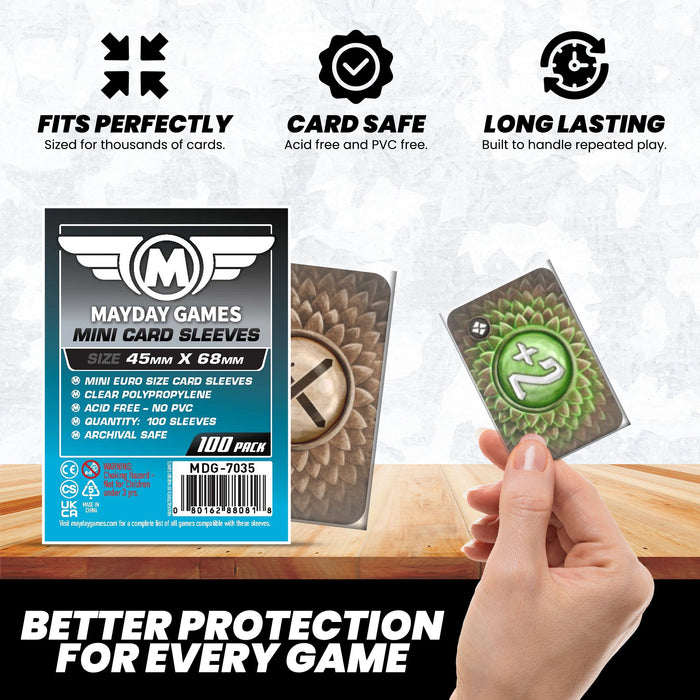 Mini Euro Card Sleeves (45x68mm) Standard 7035 or Premium 7080 - for just $2! 