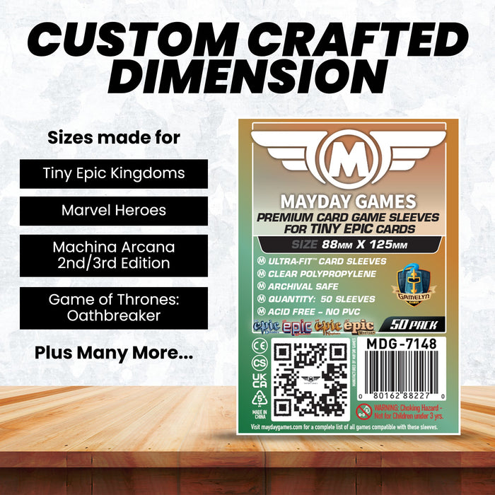 "Tiny Epic Kingdoms" Compatible Card Sleeves (88x125mm) - for just $4! 
