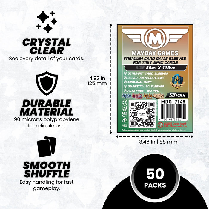 "Tiny Epic Kingdoms" Compatible Card Sleeves (88x125mm) - for just $4! 