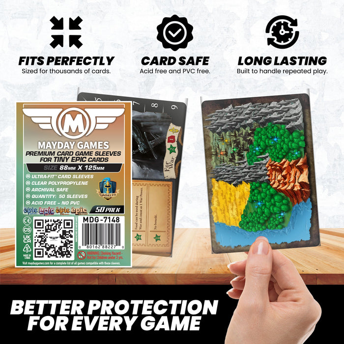 "Tiny Epic Kingdoms" Compatible Card Sleeves (88x125mm) - for just $4! 