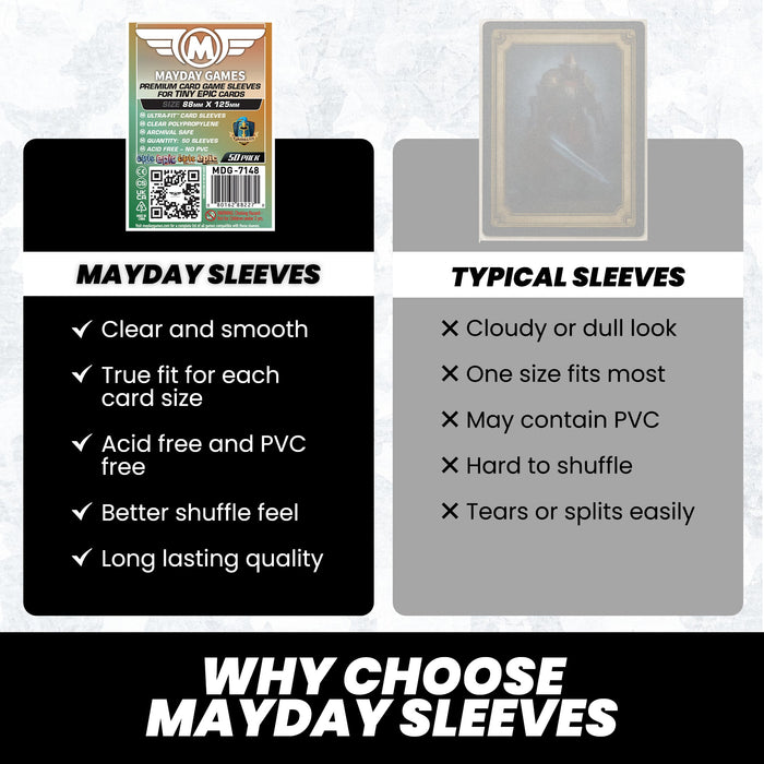 "Tiny Epic Kingdoms" Compatible Card Sleeves (88x125mm) - for just $4! 