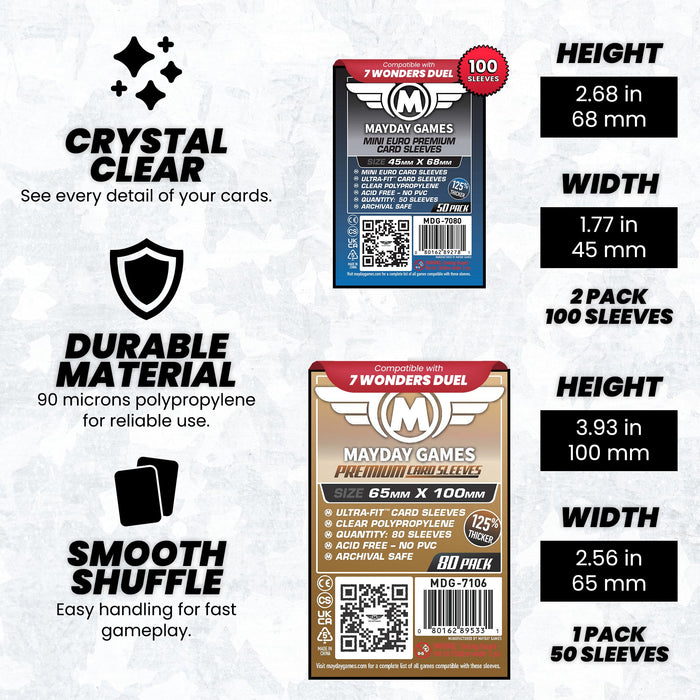 "7 Wonders: Duel" Compatible Card Sleeve Bundle - for just $6! 