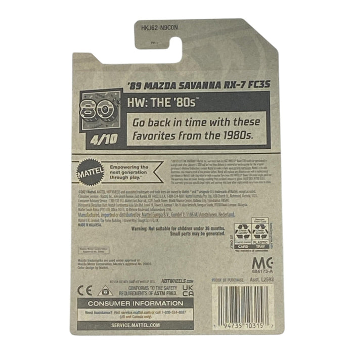 Hot Wheels '89 Mazda Savanna RX-7 FC35 - HW: The '80s Series 4/10 - for just $1.79! 