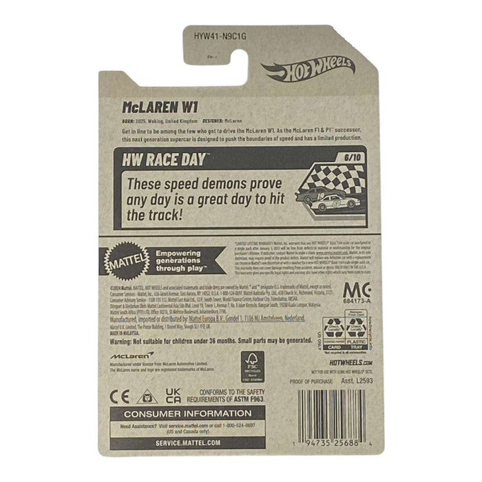 Hot Wheels McLaren W1 - HW Race Day Series 6/10 - for just $1.79! 