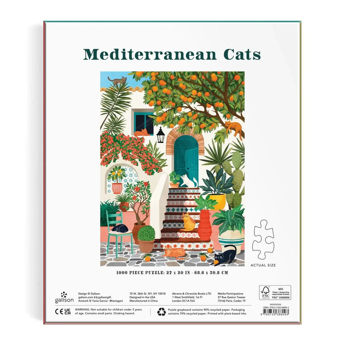 Mediterranean Cats 1000 Piece Jigsaw Puzzle Galison - for just $19.99! 