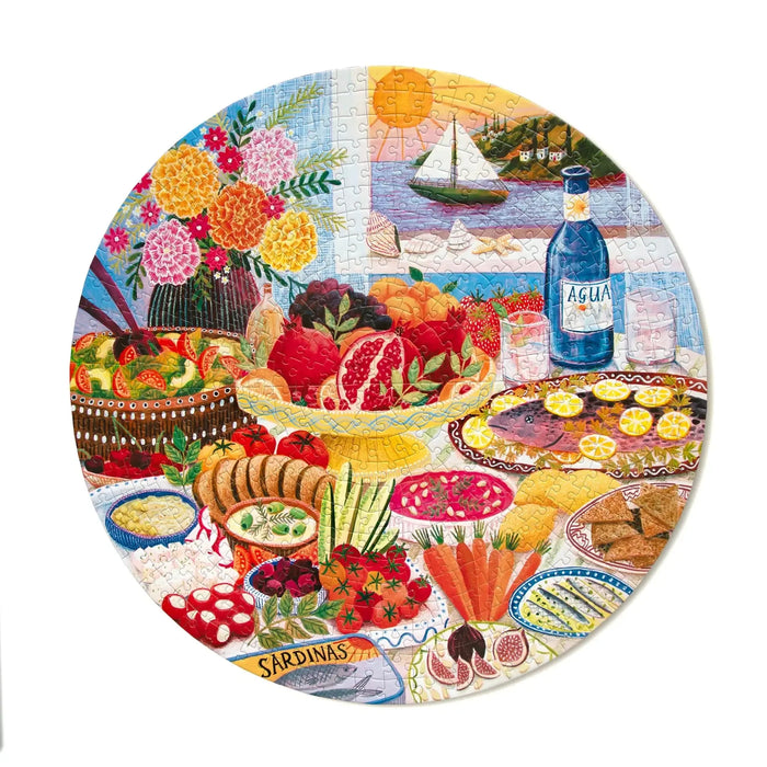 Mediterranean Table 500 Piece Round Jigsaw Puzzle eeBoo - for just $26.99! 