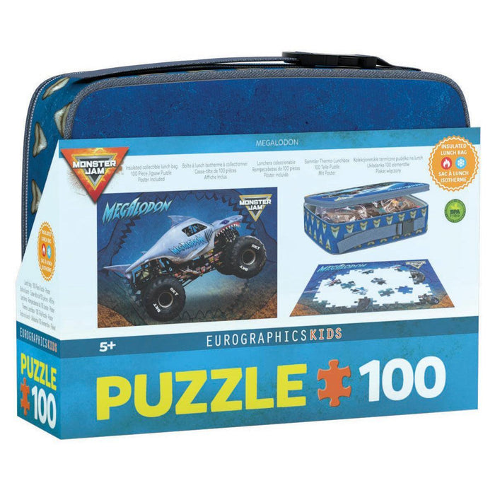 Megalodon Monster Jam Lunch Bag & 100 Piece Jigsaw Puzzle Eurographics - for just $19.99! 