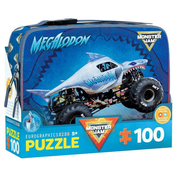 Megalodon Monster Jam Lunch Bag & 100 Piece Jigsaw Puzzle Eurographics - for just $19.99! 