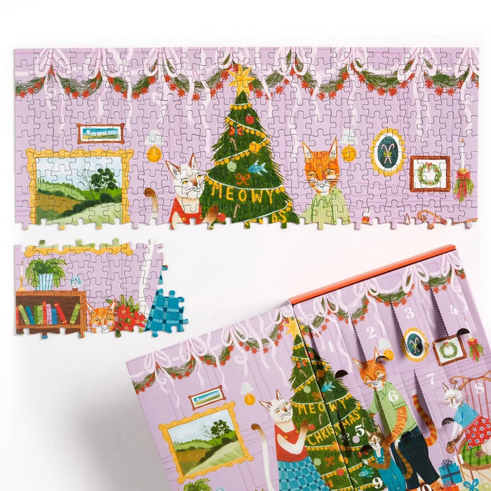 Meowy Christmas 12 Days of Puzzles 500 Piece Countdown Jigsaw Puzzle Galison - for just $29.99! 