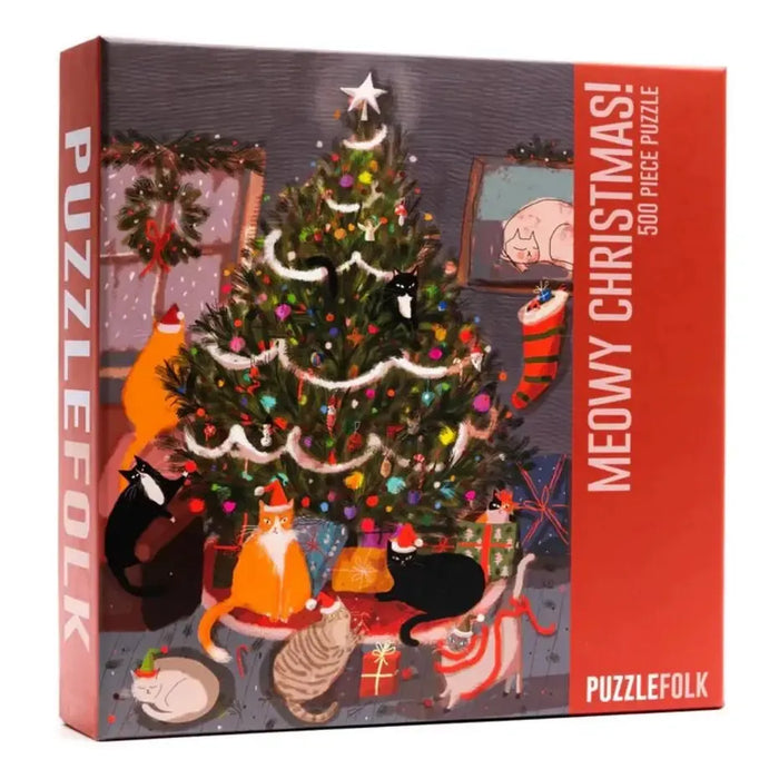 Meowy Christmas 500 Piece Jigsaw Puzzle PuzzleFolk - for just $25.99! 