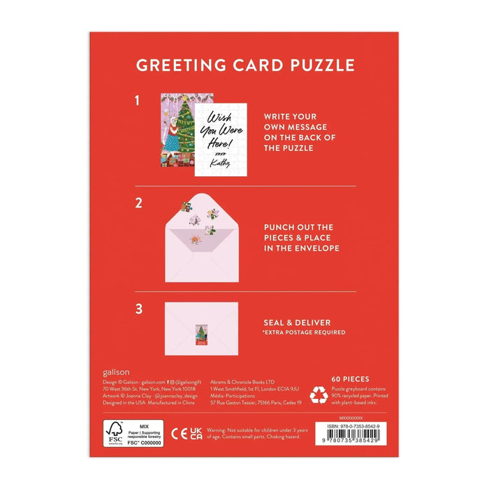 Meowy Christmas Greeting Card 60 Piece Jigsaw Puzzle Galison - for just $7.99! 