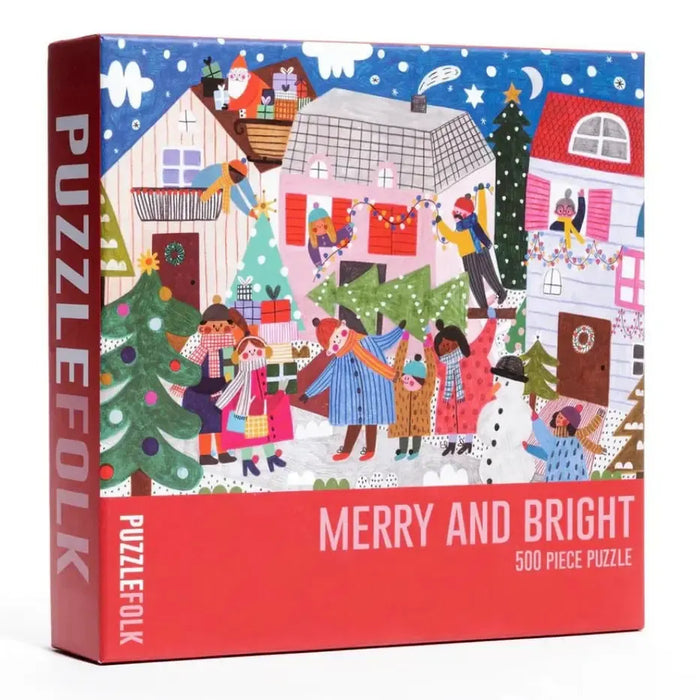 Merry & Bright 500 Piece Jigsaw Puzzle PuzzleFolk - for just $25.99! 