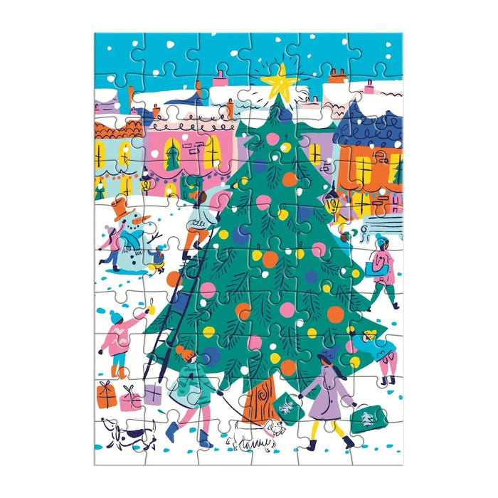 Merry & Bright Christmas Greeting Card 60 Piece Jigsaw Puzzle Galison - for just $7.99! 