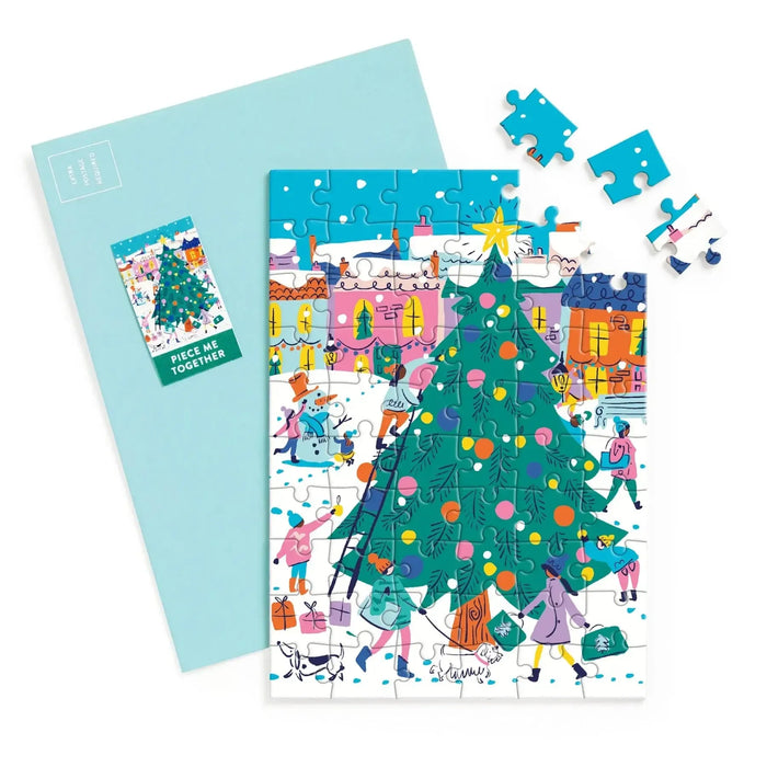 Merry & Bright Christmas Greeting Card 60 Piece Jigsaw Puzzle Galison - for just $7.99! 