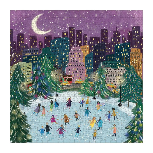 Merry Moonlight Skaters 500 Piece Jigsaw Puzzle Galison - for just $17.99! 