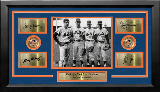 New York Mets 1969 Pitchers 8x10 Framed Photo with Engraved Autographs - Seaver Koosman Gentry Ryan - for just $99.99! 