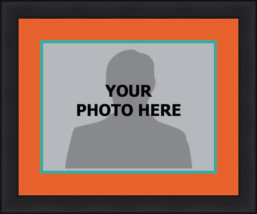 MLB Baseball Photo Picture Frame Kit - Miami Marlins (Orange Matting, Teal Trim) - for just $29.99! 