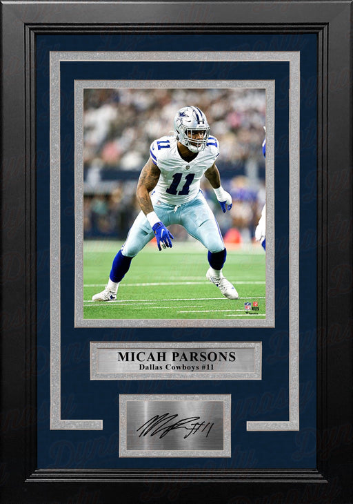 Micah Parsons in Action Dallas Cowboys 8" x 10" Framed Football Photo with Engraved Autograph - for just $49! 