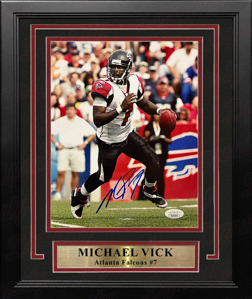 Michael Vick in Action Atlanta Falcons Autographed 8" x 10" Framed Football Photo - for just $129.99! 