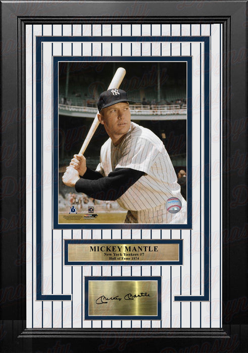 Mickey Mantle in Color New York Yankees 8" x 10" Framed Baseball Photo with Engraved Autograph - for just $79.99! 