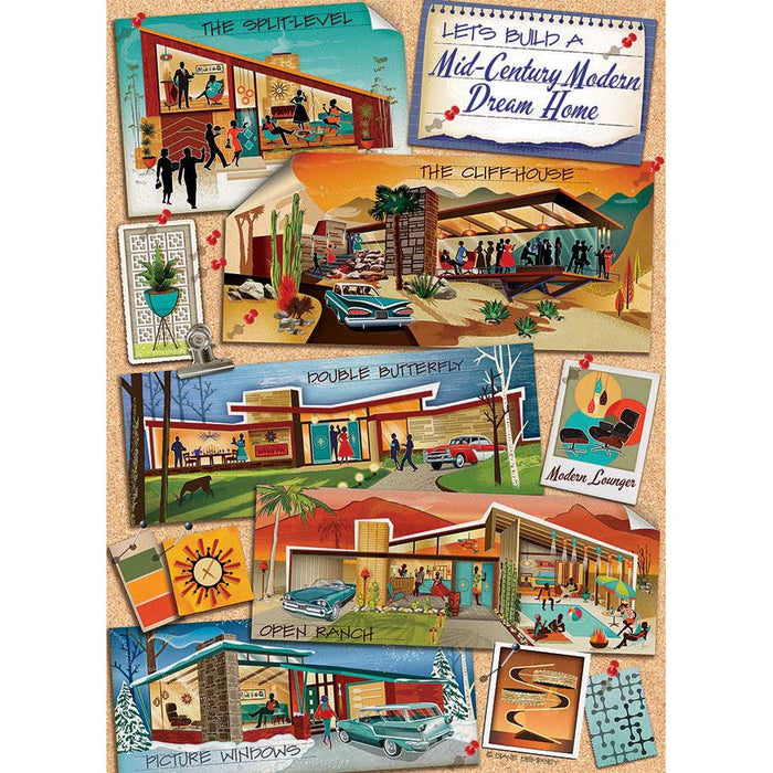 Mid-Century Modern Dream Home 1000 Piece Jigsaw Puzzle Cobble Hill - for just $19.99! 