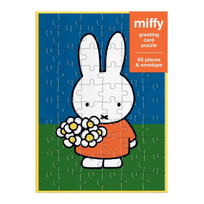 Miffy with Flowers Greeting Card 60 Piece Jigsaw Puzzle Galison - for just $7.99! 