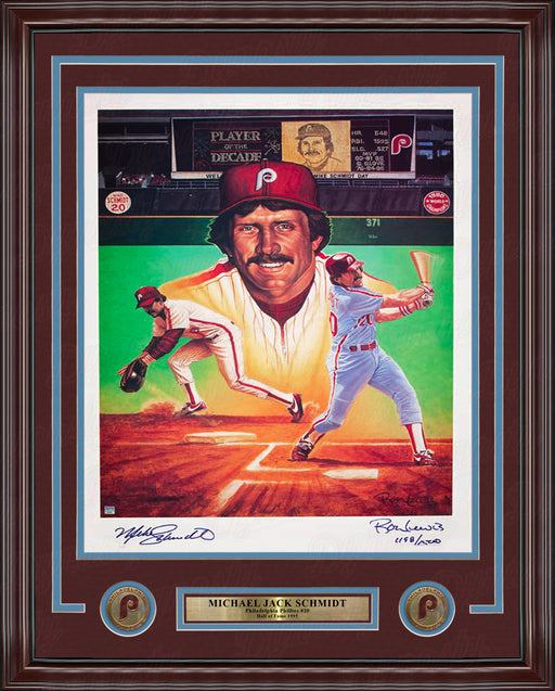 Mike Schmidt Autographed Philadelphia Phillies 18" x 24" Framed Baseball Lithograph Photo - for just $299.99! 