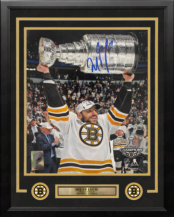 Milan Lucic 2011 Stanley Cup Boston Bruins Autographed 16" x 20" Framed Hockey Photo - for just $69! 