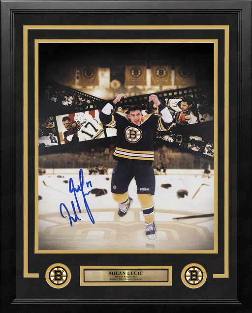 Milan Lucic Fight Collage Boston Bruins Autographed 11" x 14" Framed Hockey Photo - for just $59! 