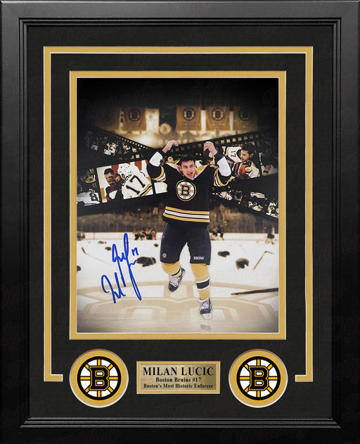 Milan Lucic Fight Collage Boston Bruins Autographed 8" x 10" Framed Hockey Photo - for just $49! 