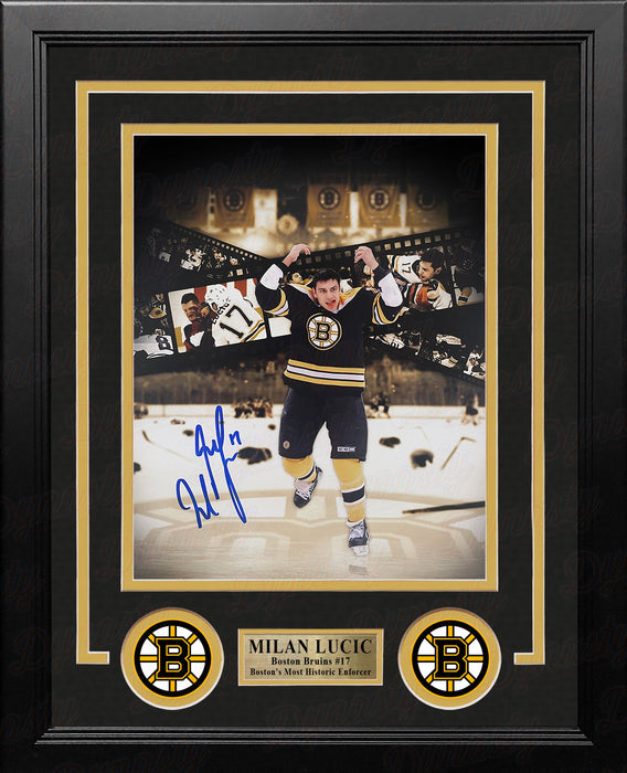 Milan Lucic Fight Collage Boston Bruins Autographed 8" x 10" Framed Hockey Photo - for just $49! 