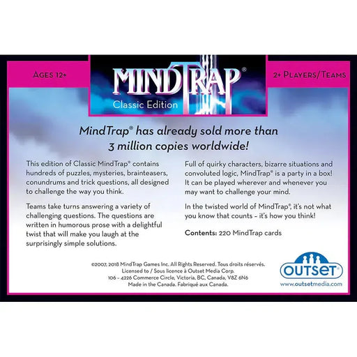 MindTrap: Classic Edition Card Game Outset - for just $14.99! 