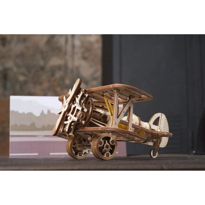 Mini Biplane 3D Wood Model Kit UGEARS - for just $13.99! 