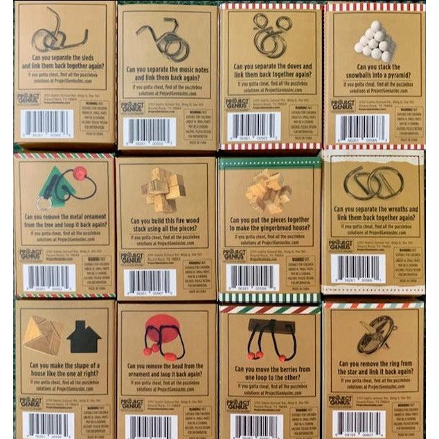 Mini Holiday Brainteaser Puzzles 12 Piece Set Project Genius - for just $39.99! 
