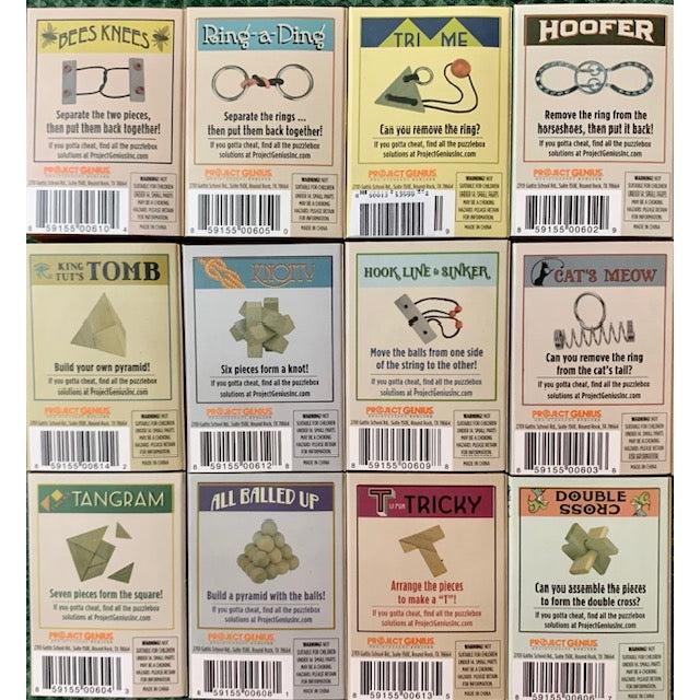 Mini Retro Brainteaser Puzzles 12 Piece Set Project Genius - for just $39.99! 