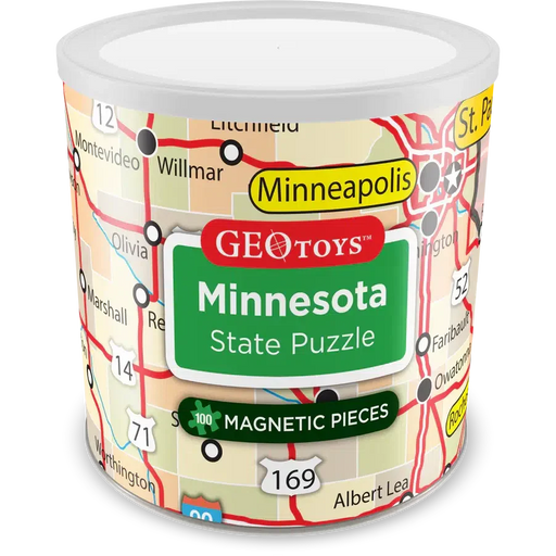 Minnesota State 100 Piece Magnetic Jigsaw Puzzle Geotoys - for just $11.99! 