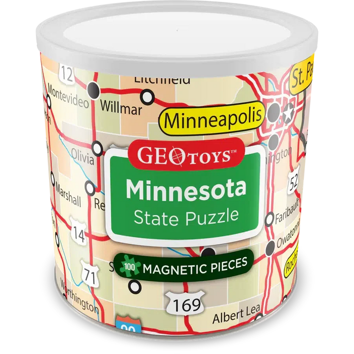 Minnesota State 100 Piece Magnetic Jigsaw Puzzle Geotoys - for just $11.99! 