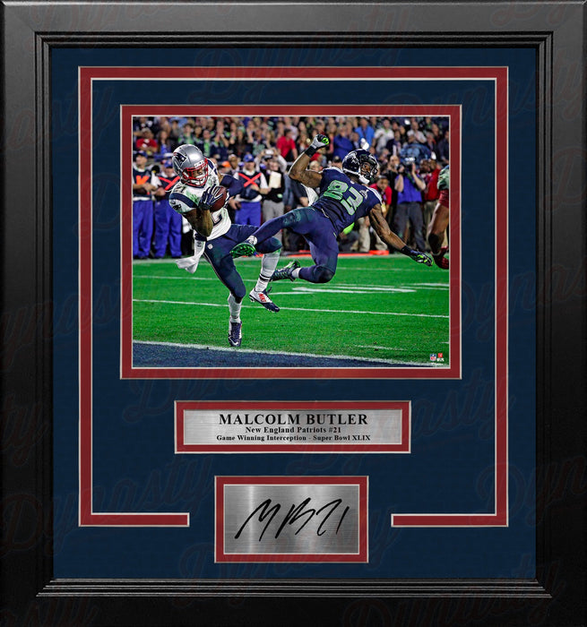 Malcolm Butler Super Bowl Interception New England Patriots 8x10 Framed Photo and Engraved Autograph - for just $79.99! 