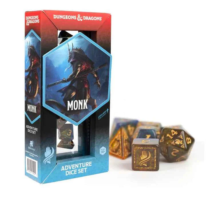 D&D Adventure Dice: Monk (Blue / Gold) - for just $21.50! 