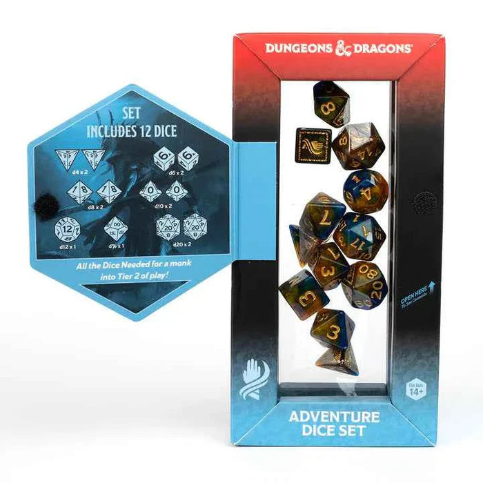 D&D Adventure Dice: Monk (Blue / Gold) - for just $21.50! 