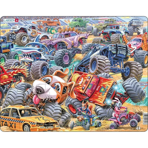 Monster Truck Race 35 Piece Tray Jigsaw Puzzle Larsen - for just $11.99! 