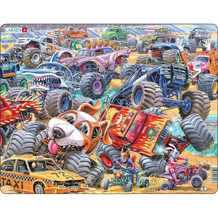 Monster Truck Race 35 Piece Tray Jigsaw Puzzle Larsen - for just $11.99! 